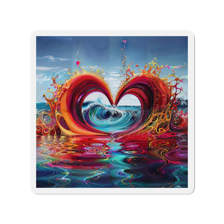 Vibrant Heart Waves - Die-cut Magnet - Home Decor - g(0D·IO) - 6 × 6" - Die-Cut - 1 pc