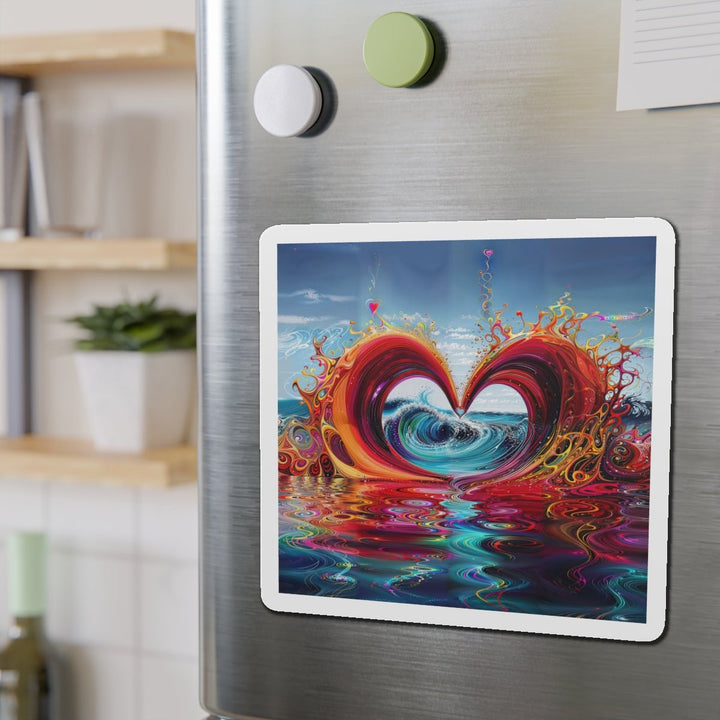 Vibrant Heart Waves - Die-cut Magnet - Home Decor - g(0D·IO) - 6 × 6" - Die-Cut - 1 pc