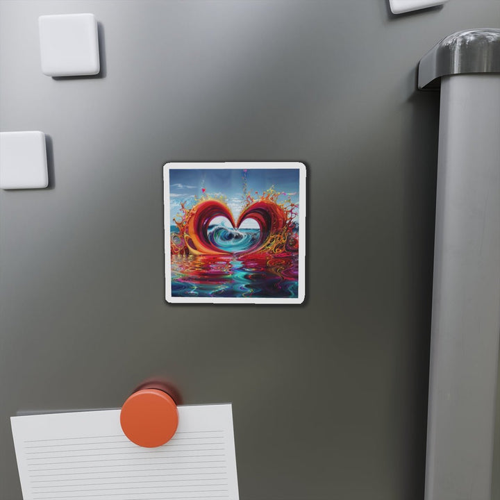 Vibrant Heart Waves - Die-cut Magnet - Home Decor - g(0D·IO) - 6 × 6" - Die-Cut - 1 pc