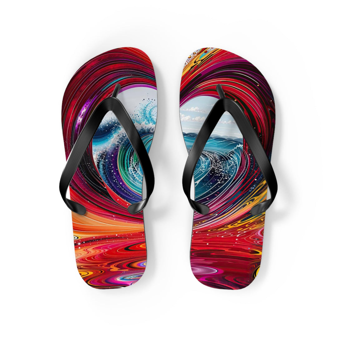 Vibrant Heart Waves - Flip Flops - Shoes - g(0D·IO) - M - Black sole -