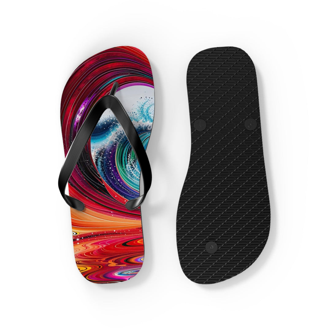 Vibrant Heart Waves - Flip Flops - Shoes - g(0D·IO) - XL - Black sole -