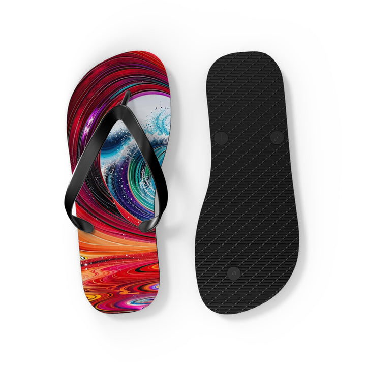 Vibrant Heart Waves - Flip Flops - Shoes - g(0D·IO) - XL - Black sole -