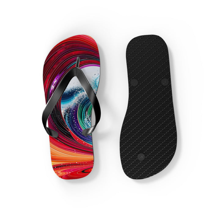 Vibrant Heart Waves - Flip Flops - Shoes - g(0D·IO) - XL - Black sole -