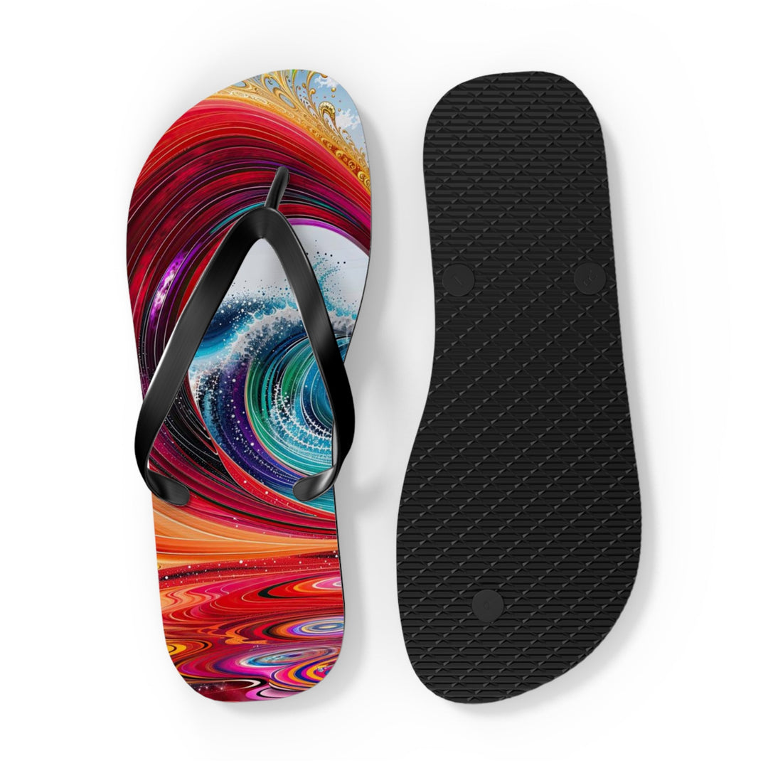 Vibrant Heart Waves - Flip Flops - Shoes - g(0D·IO) - XL - Black sole -