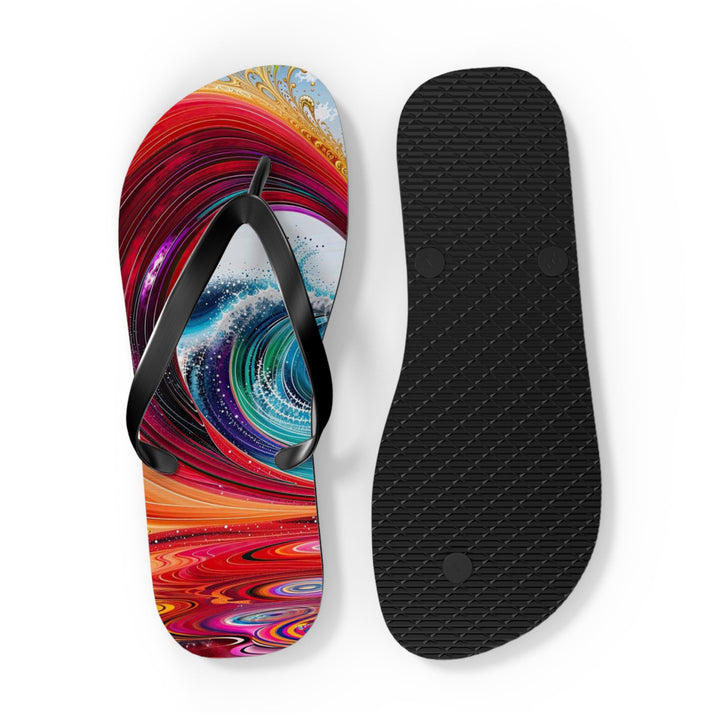 Vibrant Heart Waves - Flip Flops - Shoes - g(0D·IO) - XL - Black sole -