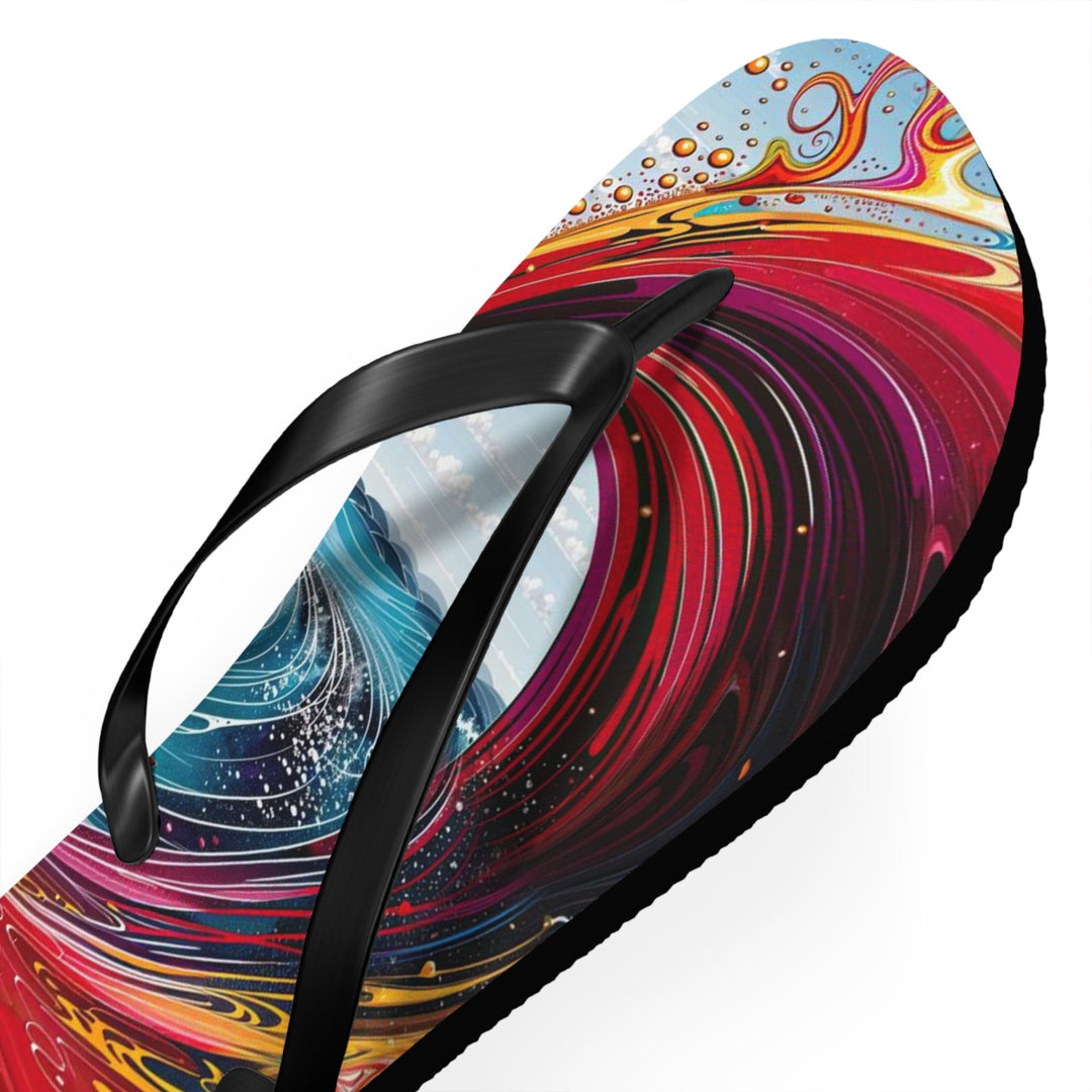 Vibrant Heart Waves - Flip Flops - Shoes - g(0D·IO) - XL - Black sole -