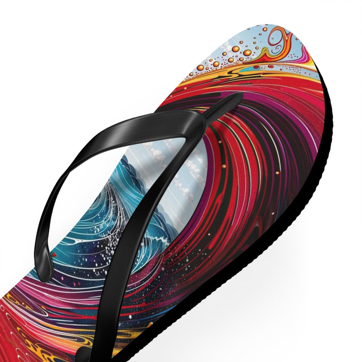 Vibrant Heart Waves - Flip Flops - Shoes - g(0D·IO) - XL - Black sole -