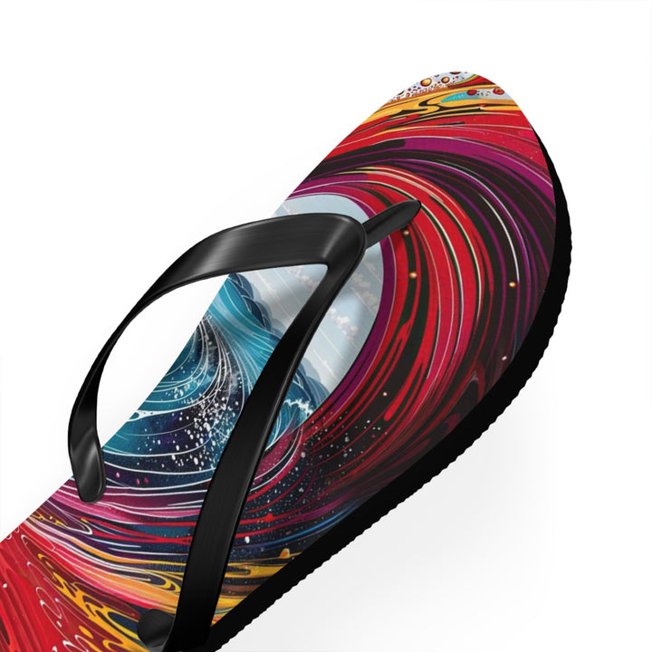 Vibrant Heart Waves - Flip Flops - Shoes - g(0D·IO) - XL - Black sole -