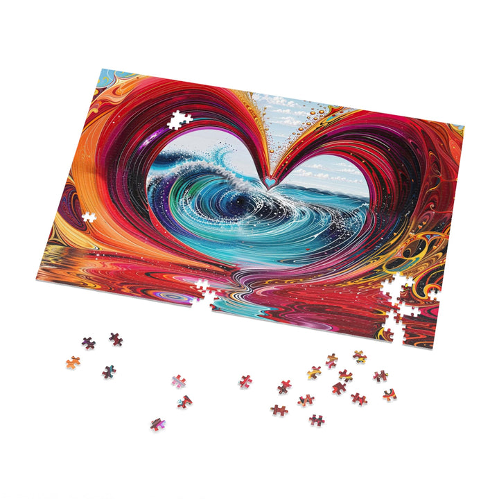 Vibrant Heart Waves - Jigsaw Puzzle (100, 252, 500, 1000 pieces) - Puzzle - g(0D·IO) - 29.25" × 19.75" (1000 pcs) - -