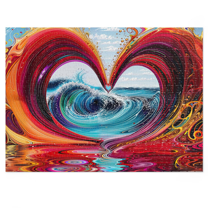 Vibrant Heart Waves - Jigsaw Puzzle (100, 252, 500, 1000 pieces) - Puzzle - g(0D·IO) - 20.5" × 15" (500 pcs) - -