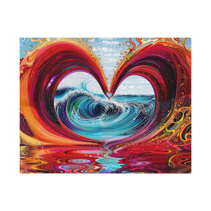 Vibrant Heart Waves - Jigsaw Puzzle (100, 252, 500, 1000 pieces) - Puzzle - g(0D·IO) - 9.6" × 8" (110 pcs) - -