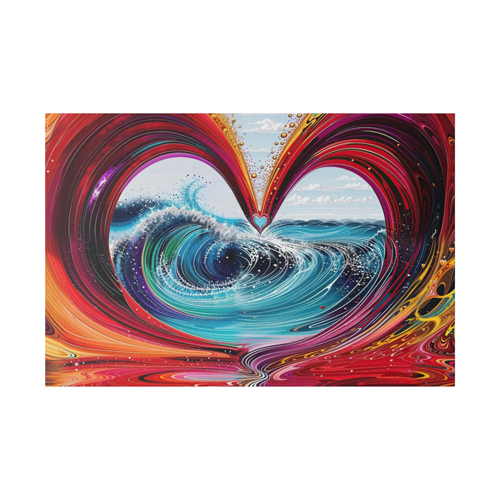 Vibrant Heart Waves - Matte Canvas - Canvas - g(0D·IO) - 48″ x 32″ (Horizontal) - 0.75'' -