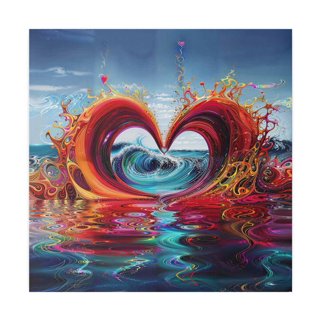 Vibrant Heart Waves - Matte Canvas - Canvas - g(0D·IO) - 32" x 32" (Square) - 0.75'' -