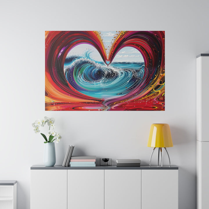 Vibrant Heart Waves - Matte Canvas - Canvas - g(0D·IO) - 32" x 32" (Square) - 0.75'' -