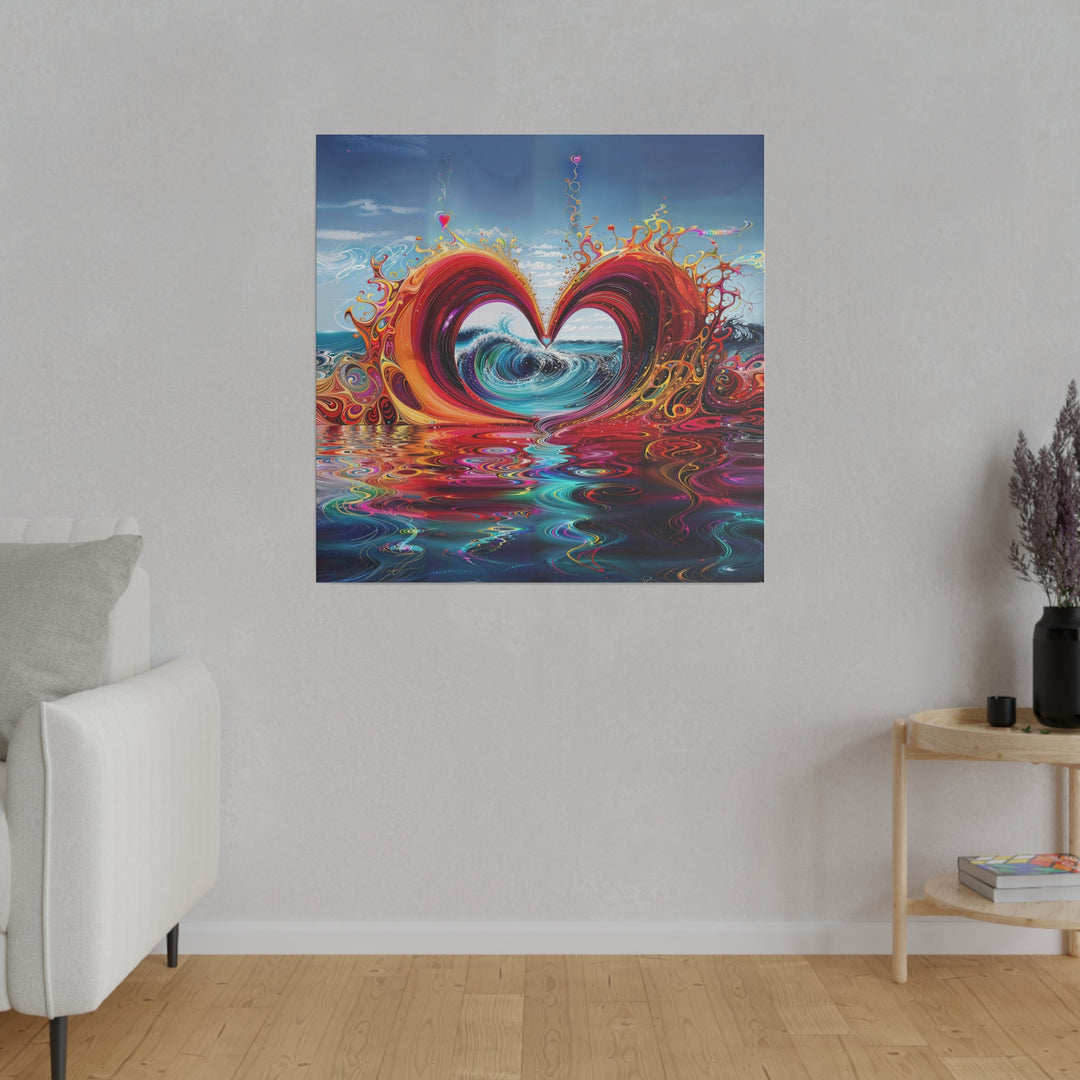 Vibrant Heart Waves - Matte Canvas - Canvas - g(0D·IO) - 32" x 32" (Square) - 0.75'' -