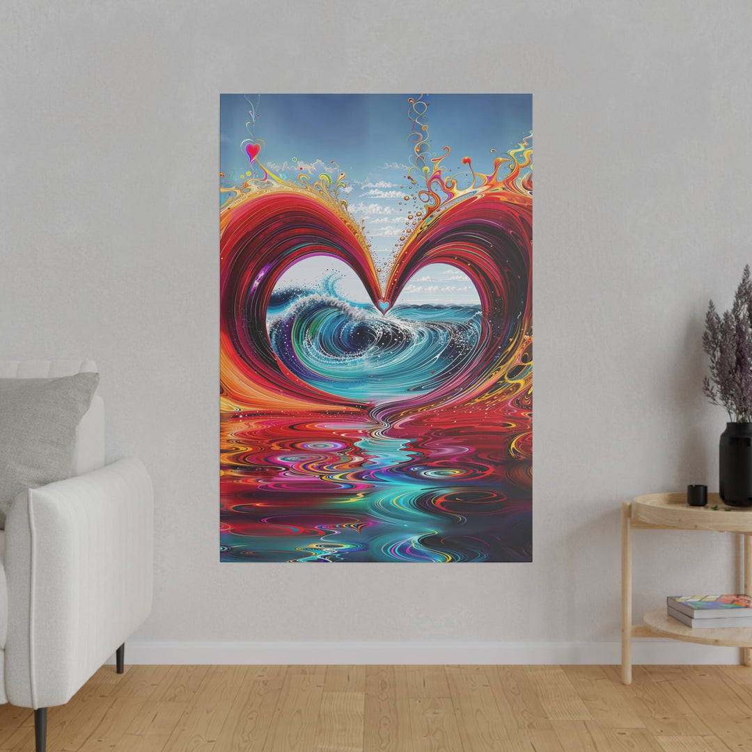 Vibrant Heart Waves - Matte Canvas - Canvas - g(0D·IO) - 32" x 32" (Square) - 0.75'' -