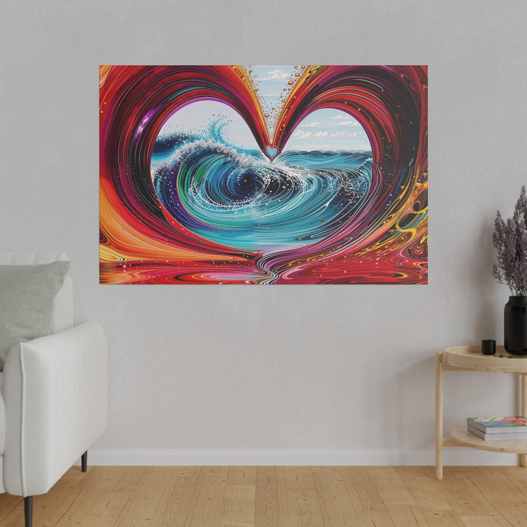 Vibrant Heart Waves - Matte Canvas - Canvas - g(0D·IO) - 32" x 32" (Square) - 0.75'' -