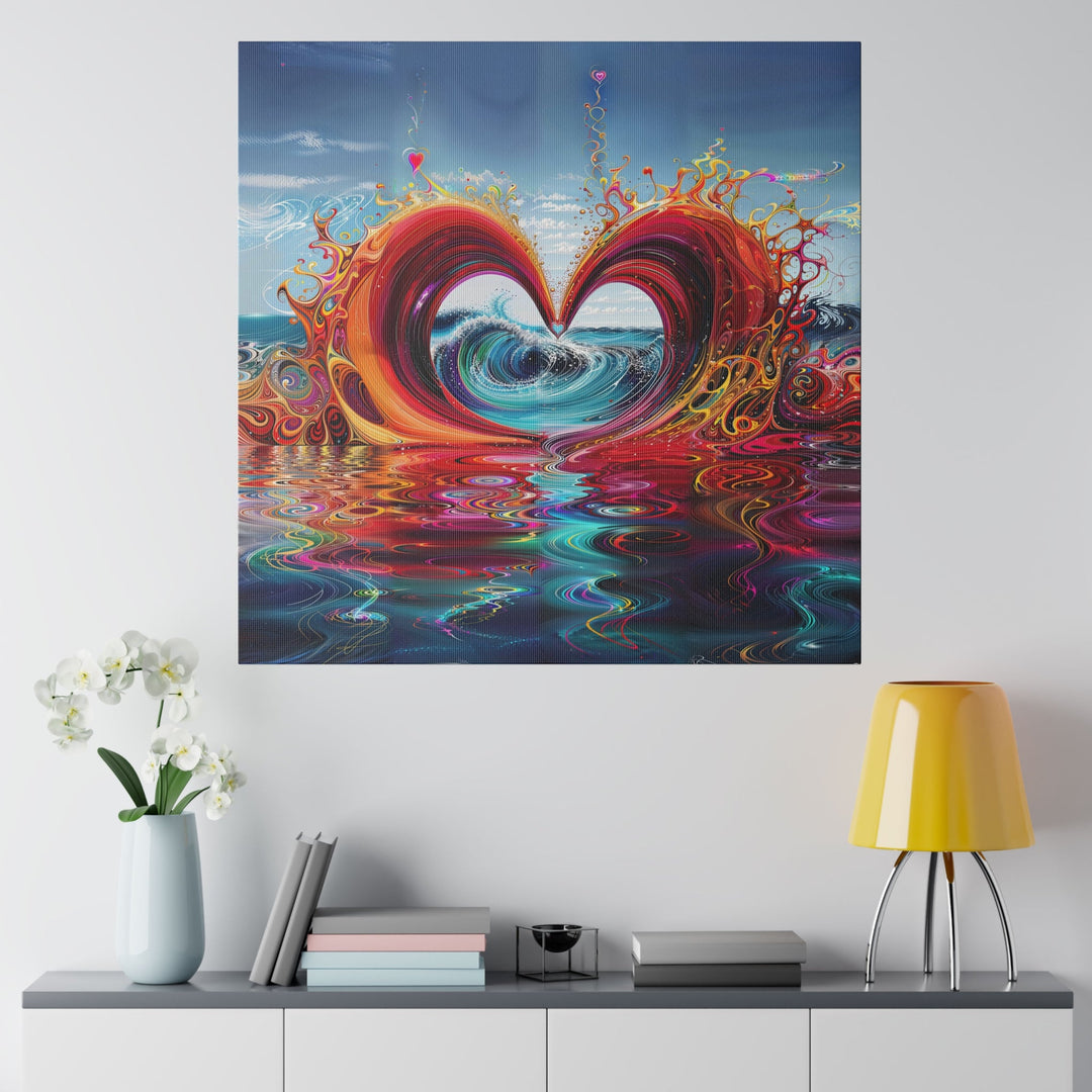 Vibrant Heart Waves - Matte Canvas - Canvas - g(0D·IO) - 32" x 32" (Square) - 0.75'' -