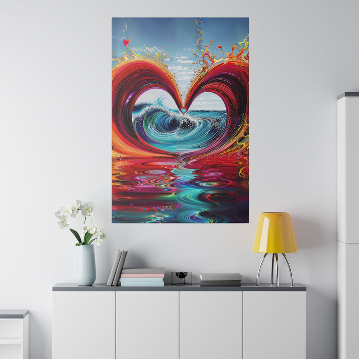 Vibrant Heart Waves - Matte Canvas - Canvas - g(0D·IO) - 32" x 32" (Square) - 0.75'' -