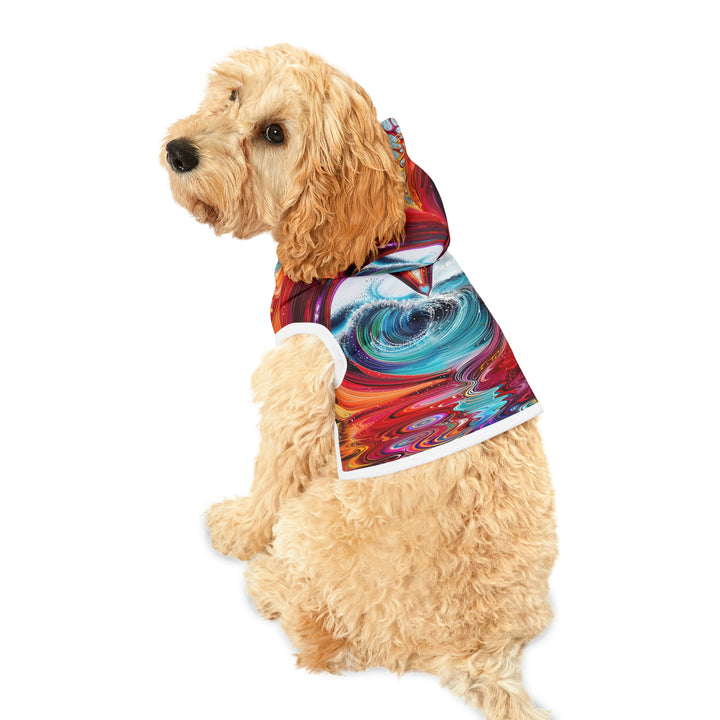 Vibrant Heart Waves - Pet Hoodie - Pets - g(0D·IO) - XXS - Black Rib -