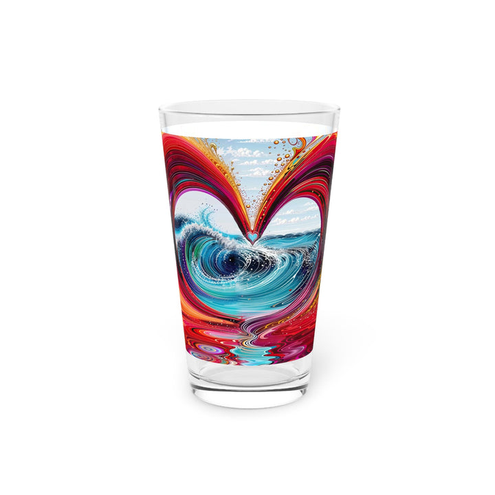 Vibrant Heart Waves - Pint Glass - Mug - g(0D·IO) - 16oz - -