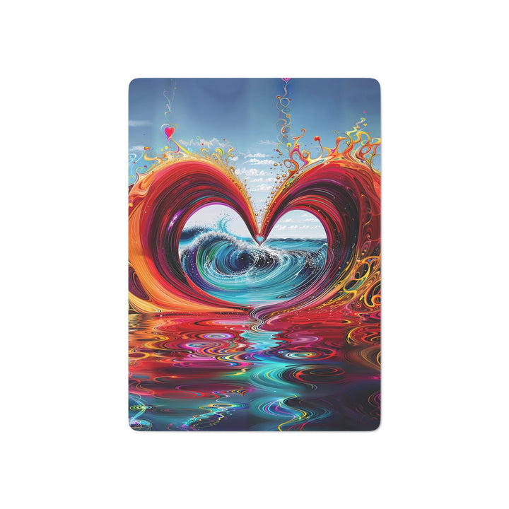 Vibrant Heart Waves - Poker Cards - Paper products - g(0D·IO) - 2.47" x 3.47" - White - Semi Glossy