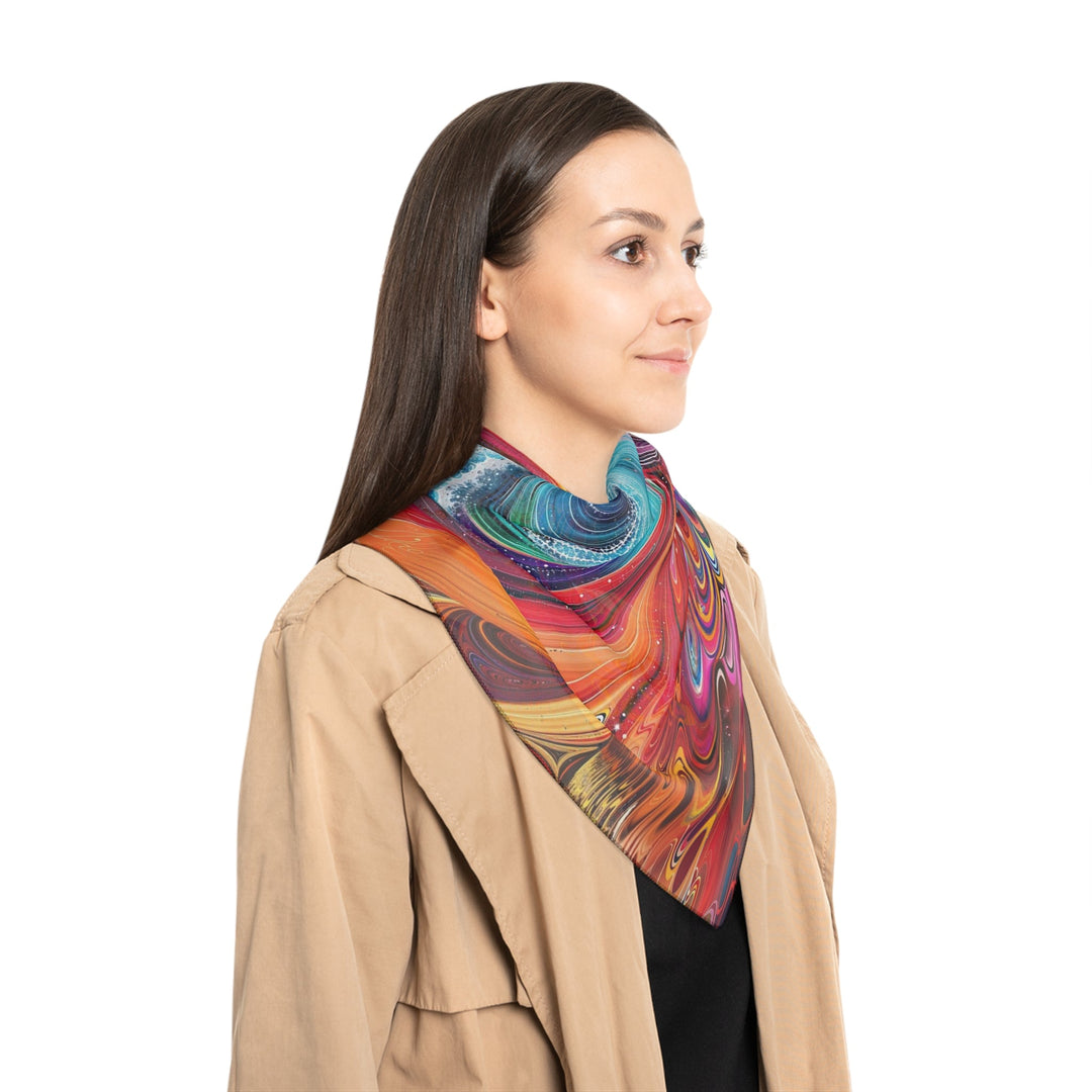 Vibrant Heart Waves - Poly Scarf - Accessories - g(0D·IO) - Poly chiffon - 50" × 50" -