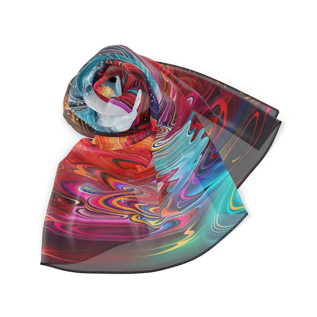 Vibrant Heart Waves - Poly Scarf - Accessories - g(0D·IO) - Poly chiffon - 50" × 50" -