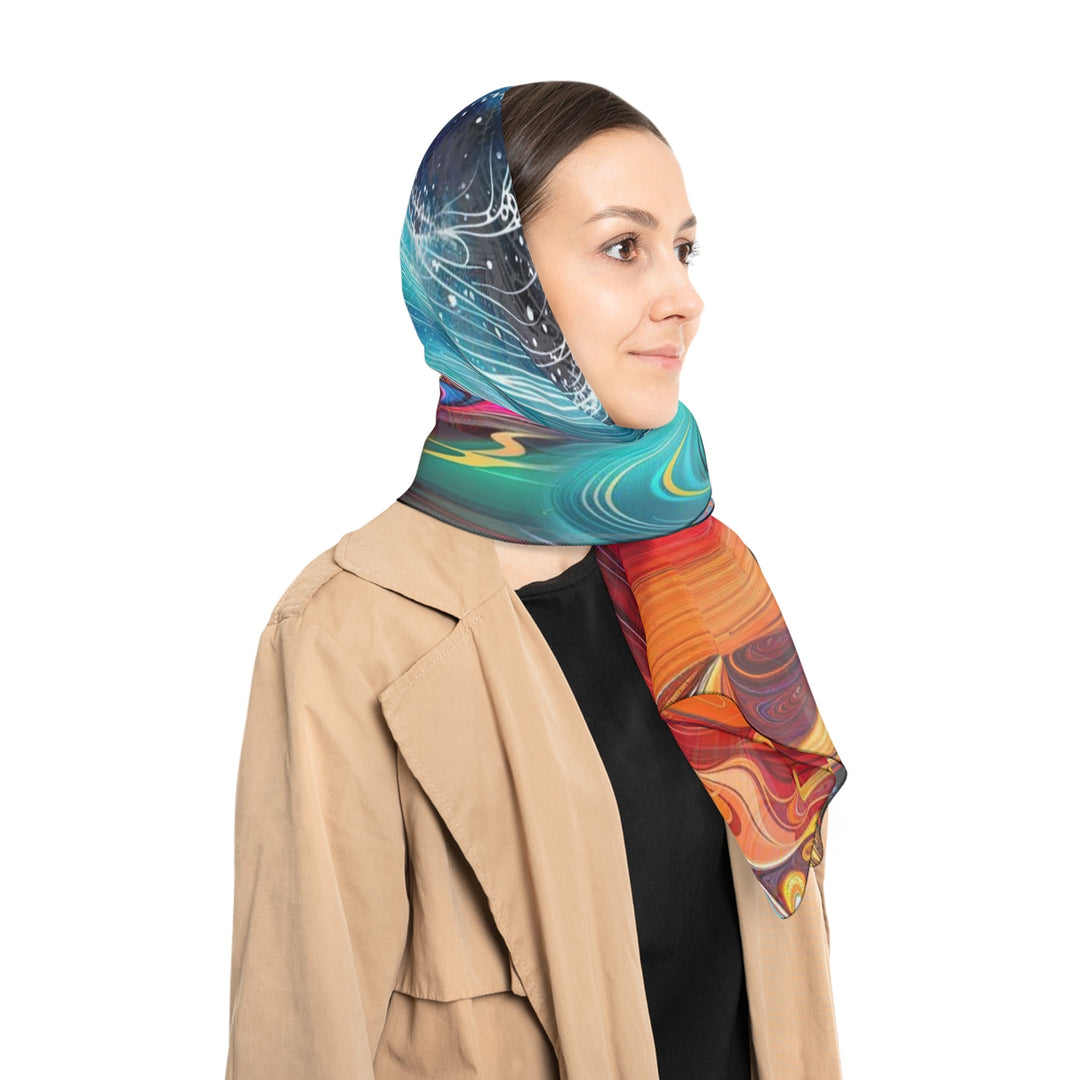 Vibrant Heart Waves - Poly Scarf - Accessories - g(0D·IO) - Poly chiffon - 50" × 50" -