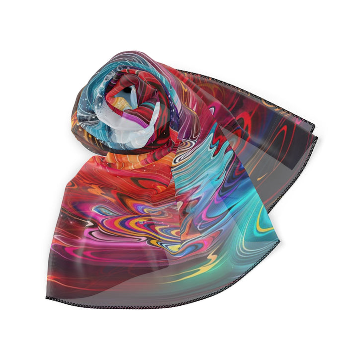 Vibrant Heart Waves - Poly Scarf - Accessories - g(0D·IO) - Poly chiffon - 50" × 50" -