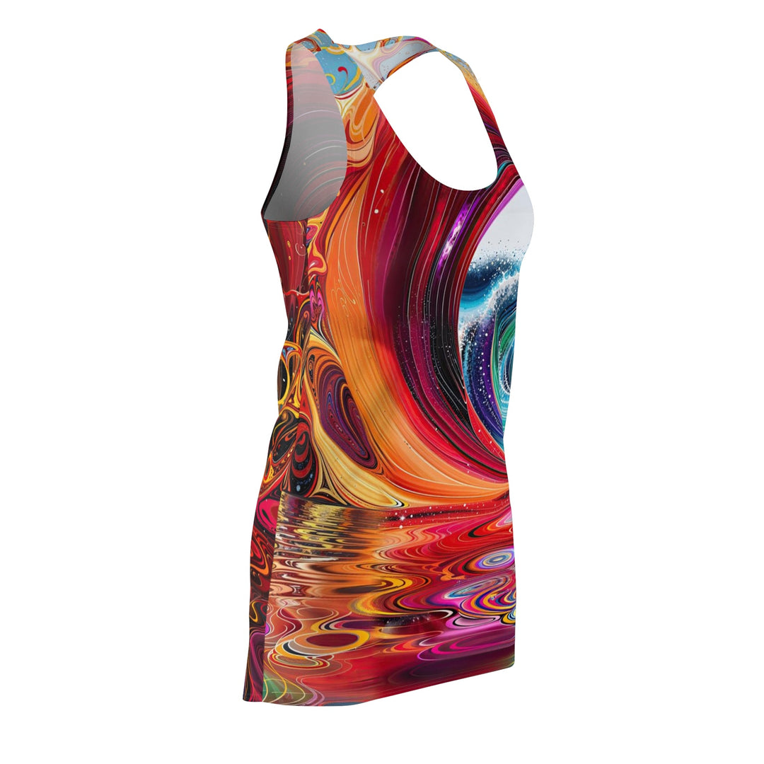 Vibrant Heart Waves - Racerback Dress - All Over Prints - g(0D·IO) - XS - -