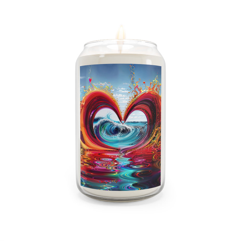 Vibrant Heart Waves - Scented Candle - Home Decor - g(0D·IO) - Sea Breeze - 13.75oz -