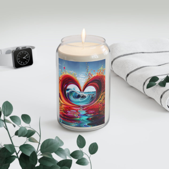 Vibrant Heart Waves - Scented Candle - Home Decor - g(0D·IO) - Vanilla Bean - 13.75oz -