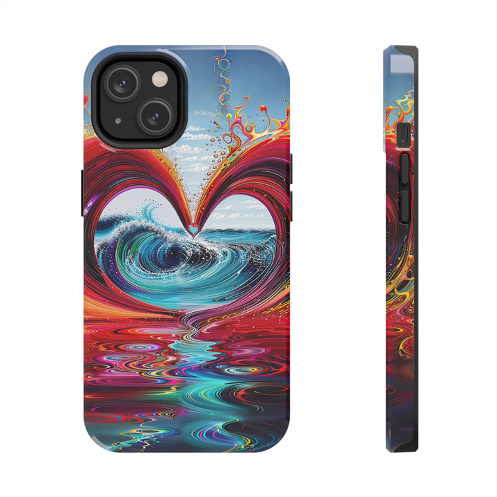 Vibrant Heart Waves - Tough Phone Case - Phone Case - g(0D·IO) - iPhone 14 - -