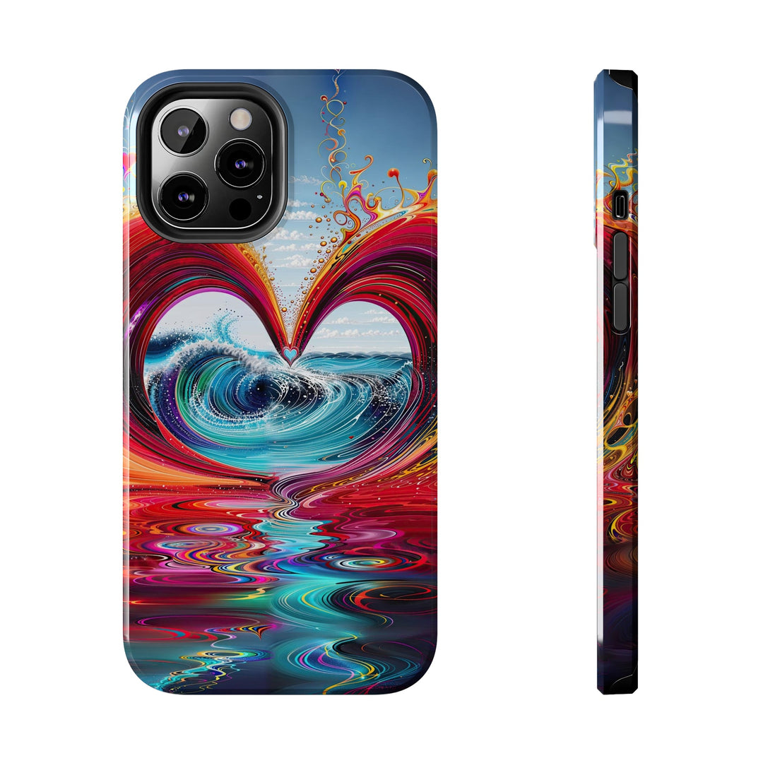 Vibrant Heart Waves - Tough Phone Case - Phone Case - g(0D·IO) - iPhone 12 Pro Max - -