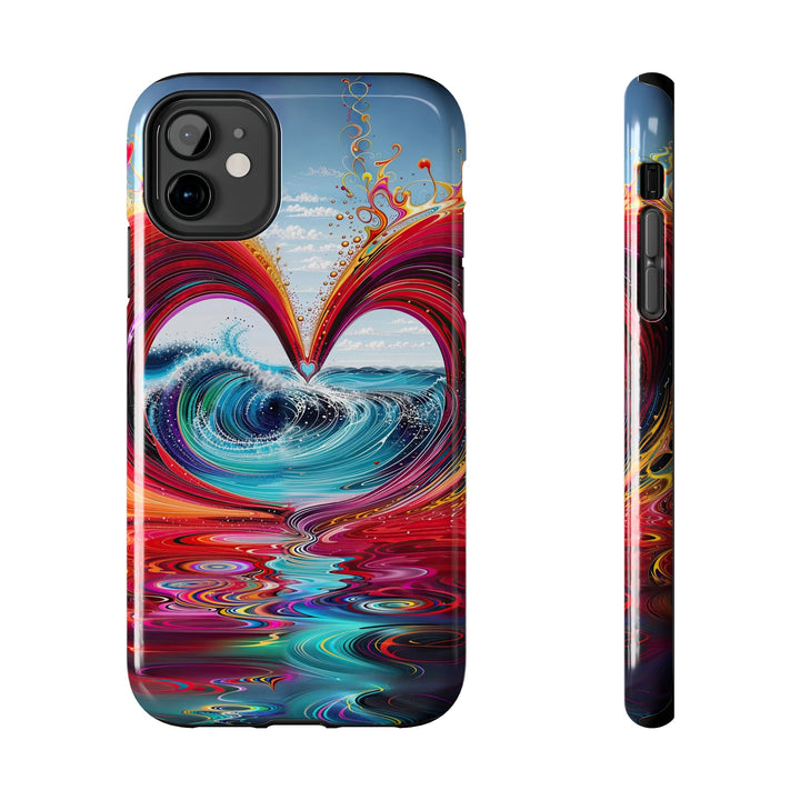 Vibrant Heart Waves - Tough Phone Case - Phone Case - g(0D·IO) - iPhone 11 - -