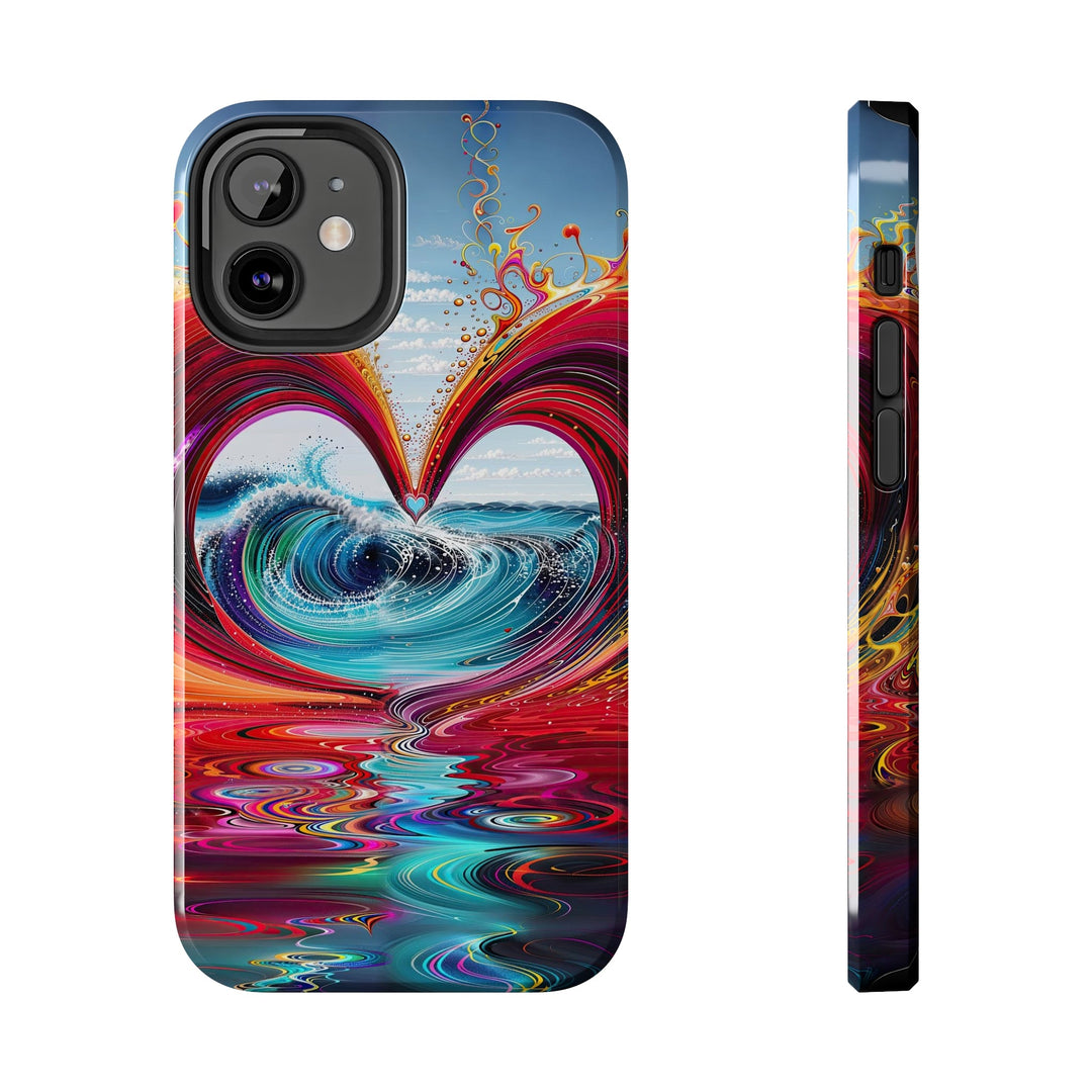 Vibrant Heart Waves - Tough Phone Case - Phone Case - g(0D·IO) - iPhone 12 Mini - -