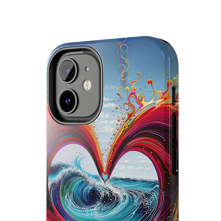 Vibrant Heart Waves - Tough Phone Case - Phone Case - g(0D·IO) - iPhone 13 Mini - -