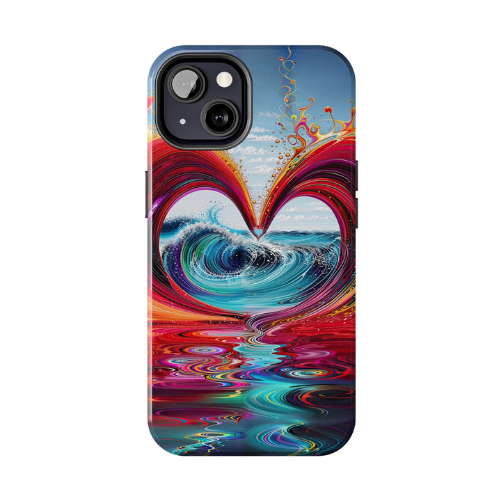 Vibrant Heart Waves - Tough Phone Case - Phone Case - g(0D·IO) - iPhone 13 Mini - -