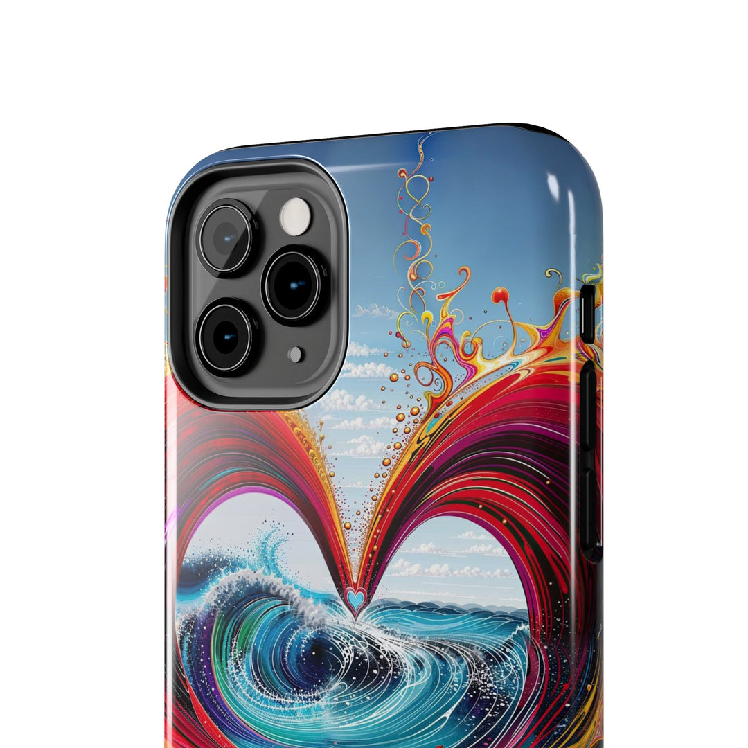 Vibrant Heart Waves - Tough Phone Case - Phone Case - g(0D·IO) - iPhone 13 Mini - -