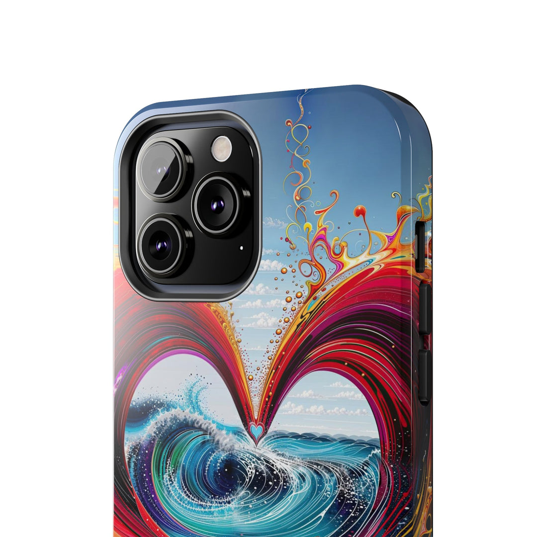 Vibrant Heart Waves - Tough Phone Case - Phone Case - g(0D·IO) - iPhone 13 Mini - -