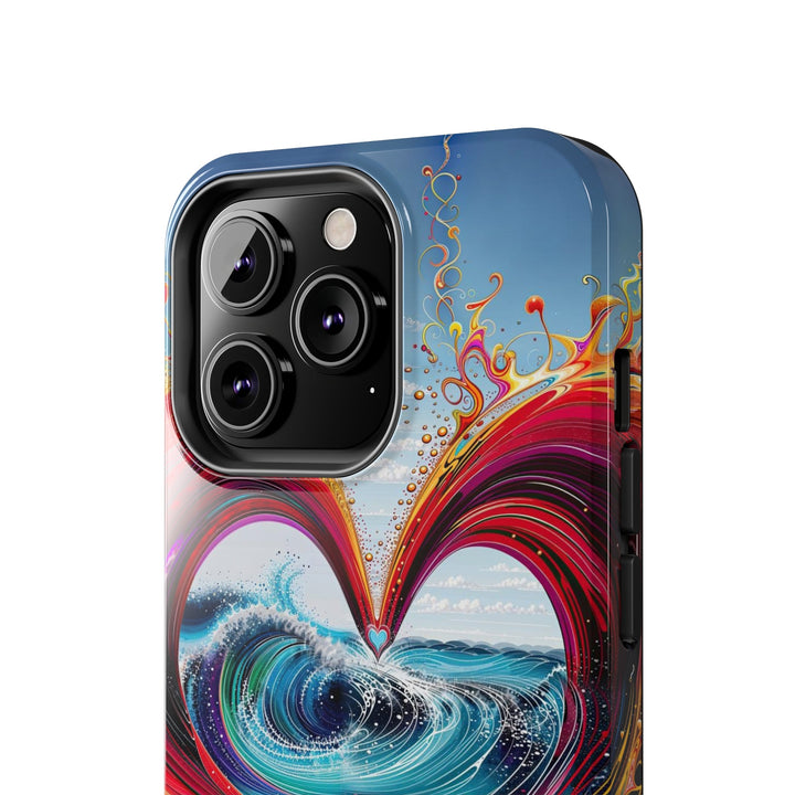 Vibrant Heart Waves - Tough Phone Case - Phone Case - g(0D·IO) - iPhone 13 Mini - -