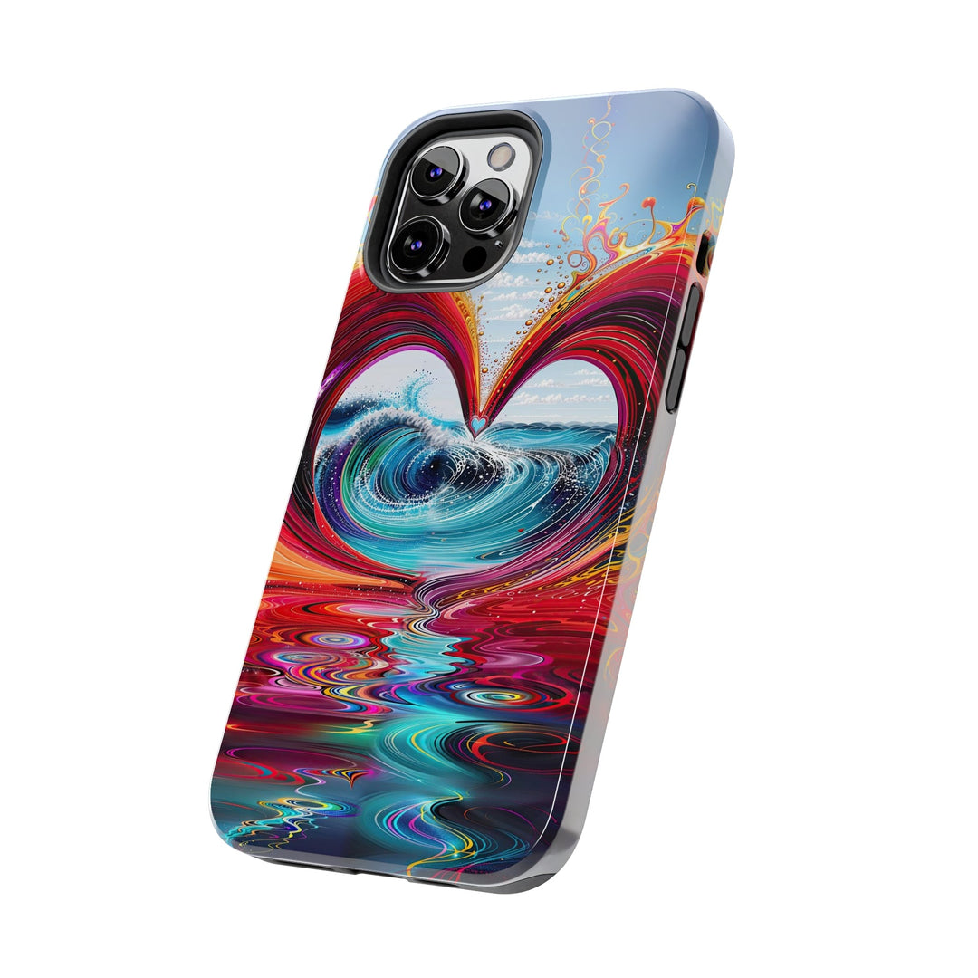 Vibrant Heart Waves - Tough Phone Case - Phone Case - g(0D·IO) - iPhone 13 Mini - -