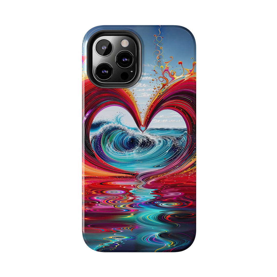 Vibrant Heart Waves - Tough Phone Case - Phone Case - g(0D·IO) - iPhone 13 Mini - -