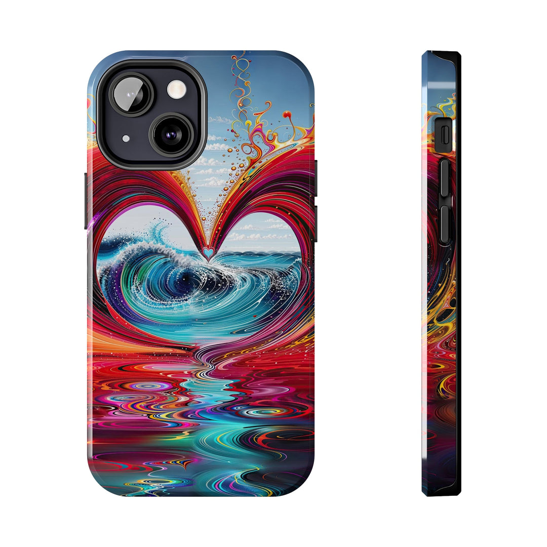 Vibrant Heart Waves - Tough Phone Case - Phone Case - g(0D·IO) - iPhone 13 Mini - -