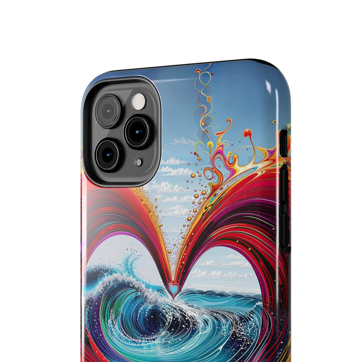 Vibrant Heart Waves - Tough Phone Case - Phone Case - g(0D·IO) - iPhone 13 Mini - -