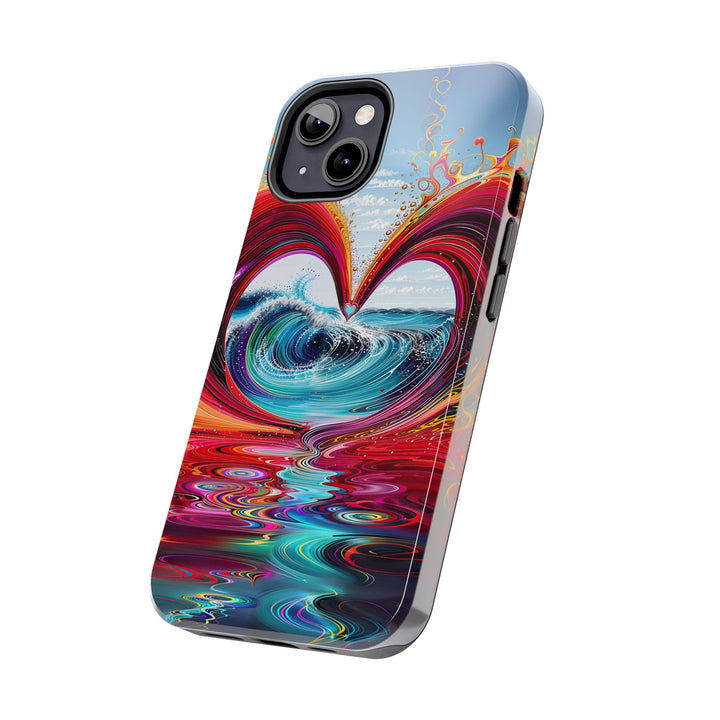 Vibrant Heart Waves - Tough Phone Case - Phone Case - g(0D·IO) - iPhone 13 Mini - -