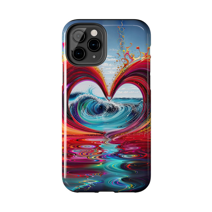 Vibrant Heart Waves - Tough Phone Case - Phone Case - g(0D·IO) - iPhone 13 Mini - -