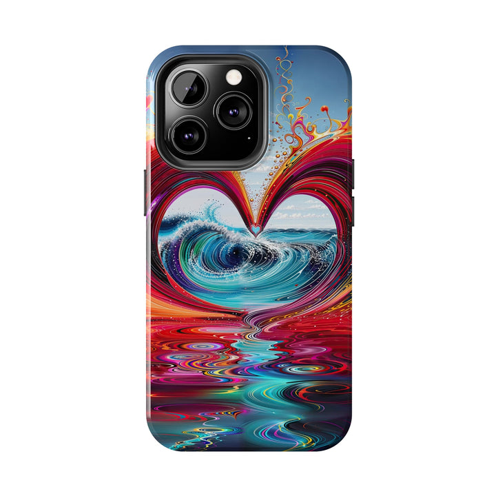 Vibrant Heart Waves - Tough Phone Case - Phone Case - g(0D·IO) - iPhone 13 Mini - -