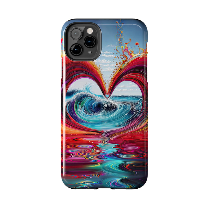 Vibrant Heart Waves - Tough Phone Case - Phone Case - g(0D·IO) - iPhone 13 Mini - -